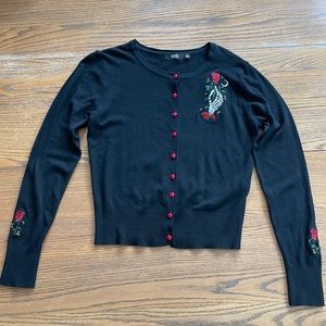 Gothic Pinup Rose Buttoned Cardigan by Banned Alternative